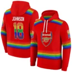 Custom Arsenal Rainbow Stripes Red Hoodie Best Selling