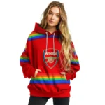 Custom Arsenal Rainbow Stripes Red Hoodie Best Selling