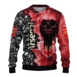 Custom Arsenal Skull Collage Red Sweater Best Selling