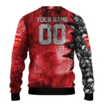 Custom Arsenal Skull Collage Red Sweater Best Selling