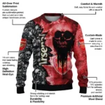 Custom Arsenal Skull Collage Red Sweater Best Selling