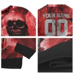 Custom Arsenal Skull Collage Red Sweater Best Selling