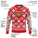 Custom Arsenal Snowflake Matrix Red Sweater Best Selling