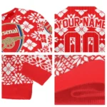 Custom Arsenal Snowflake Matrix Red Sweater Best Selling