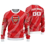 Custom Arsenal Stripe Motion Red Sweater Best Selling