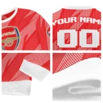 Custom Arsenal Stripe Motion Red Sweater Best Selling