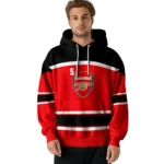 Custom Arsenal Striped Pattern Red Hoodie Best Selling