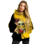 Custom As Roma Baby Yoda Red Black Hoodie Best Selling