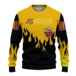 Custom As Roma Flame Outline Red Black Sweater Best Selling
