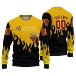 Custom As Roma Flame Outline Red Black Sweater Best Selling