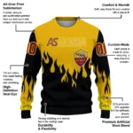 Custom As Roma Flame Outline Red Black Sweater Best Selling