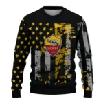 Custom As Roma Vintage Usa Flag Black Sweater Best Selling