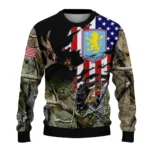 Custom Aston Villa American Flag Claw Sweater Best Selling