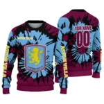Custom Aston Villa Burst Swirl Claret Sweater Best Selling