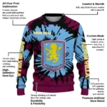 Custom Aston Villa Burst Swirl Claret Sweater Best Selling