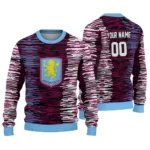Custom Aston Villa Camouflage Stripe Claret White Sweater Best Selling