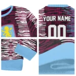 Custom Aston Villa Camouflage Stripe Claret White Sweater Best Selling