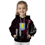 Custom Aston Villa Distressed Flag Claret Black Hoodie Best Selling