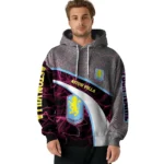 Custom Aston Villa Hexagonal Mesh Claret Black Gray Hoodie Best Selling