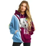 Custom Aston Villa Peeking Snoopy Claret Hoodie Best Selling
