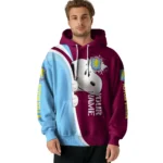 Custom Aston Villa Peeking Snoopy Claret Hoodie Best Selling