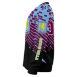 Custom Aston Villa Pixel Flow Claret Black Sweater Best Selling