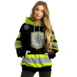 Custom Aston Villa Safety Motif Black Neon Green Hoodie Best Selling