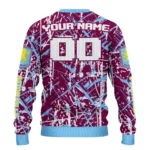 Custom Aston Villa Streak Overlay Claret Sweater Best Selling