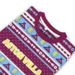 Custom Aston Villa Tent Stripes Claret White Sweater Best Selling