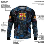 Custom Barcelona Antlers Pattern Blue Black Sweater Best Selling