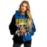 Custom Barcelona Baby Yoda Blue Black Hoodie Best Selling
