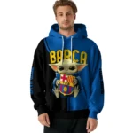 Custom Barcelona Baby Yoda Blue Black Hoodie Best Selling