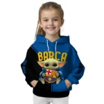 Custom Barcelona Baby Yoda Blue Black Hoodie Best Selling