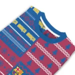 Custom Barcelona Christmastree Bands White Sweater Best Selling