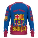 Custom Barcelona Flame Border Blue Sweater Best Selling