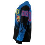 Custom Barcelona Flame Outline Blue Black Sweater Best Selling
