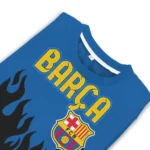 Custom Barcelona Flame Outline Blue Black Sweater Best Selling