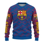 Custom Barcelona Lattice Gridwork Blue Sweater Best Selling