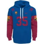 Custom Barcelona Minimal Design Blue Hoodie Best Selling