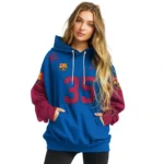 Custom Barcelona Minimal Design Blue Hoodie Best Selling