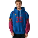 Custom Barcelona Minimal Design Blue Hoodie Best Selling