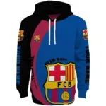 Custom Barcelona Minimalist Design Blue Black Hoodie Best Selling
