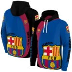 Custom Barcelona Minimalist Design Blue Black Hoodie Best Selling