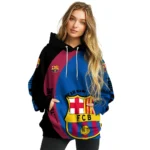 Custom Barcelona Minimalist Design Blue Black Hoodie Best Selling
