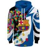 Custom Barcelona Puzzle Pieces Blue Hoodie Best Selling