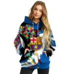 Custom Barcelona Puzzle Pieces Blue Hoodie Best Selling