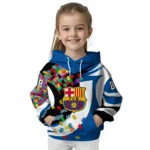 Custom Barcelona Puzzle Pieces Blue Hoodie Best Selling