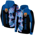 Custom Barcelona Skull Motif Blue Black Hoodie Best Selling