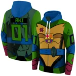 Custom Barcelona Superhero Armor Blue Green Hoodie Best Selling