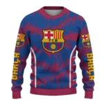 Custom Barcelona Swirl Flow Blue Sweater Best Selling